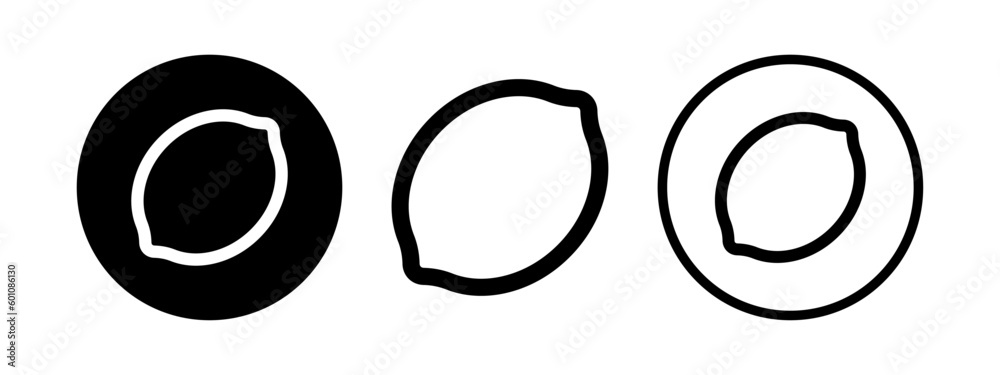 Set of lemon icon. Lemon citrus vector illustration. Vitamin sign. Lime fruit. Set of lemon icon. Lemon citrus vector illustration. Vitamin sign. Lime fruit.
