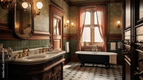 Bathroom at historical hotel