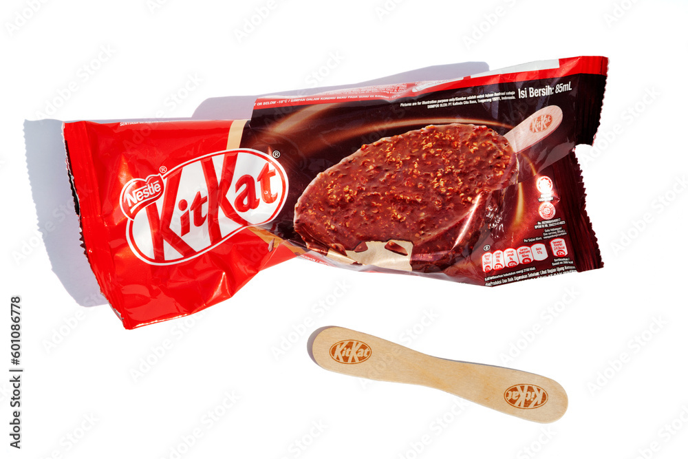 Ho Chi Minh City, Vietnam - May 10, 2023: KitKat ice cream torn wrapper ...