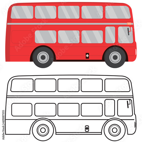 london red bus vector illustration isolated on white background