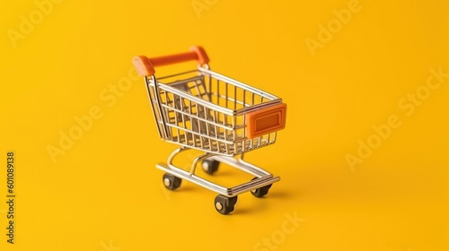 Miniature shopping cart with bags