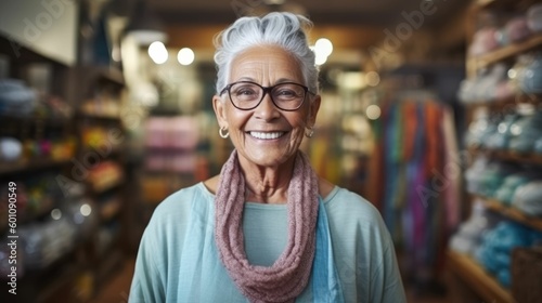 Portrait of smiling senior female shop owner