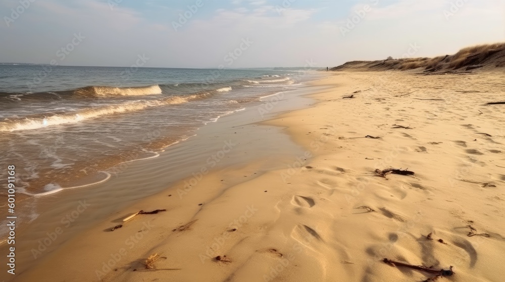 Deserted sandy seashore