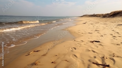 Deserted sandy seashore