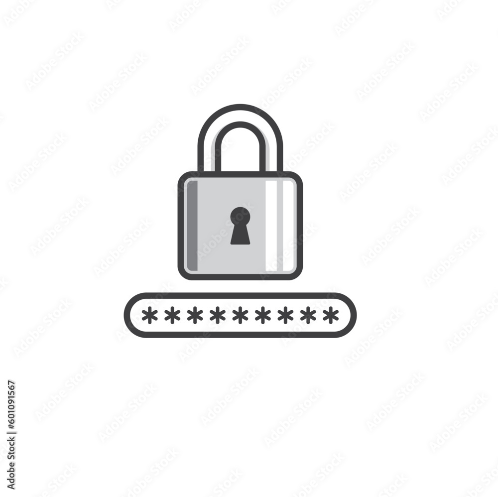 illustration of password, security system, vector art. illustration of password, security system, vector art.