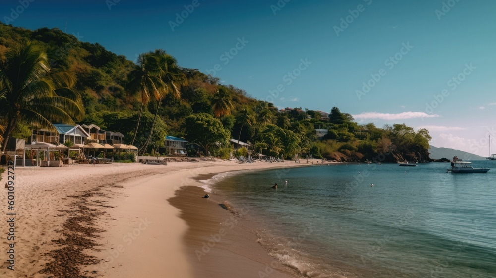 Fototapeta premium Aerial view of a tropical beach