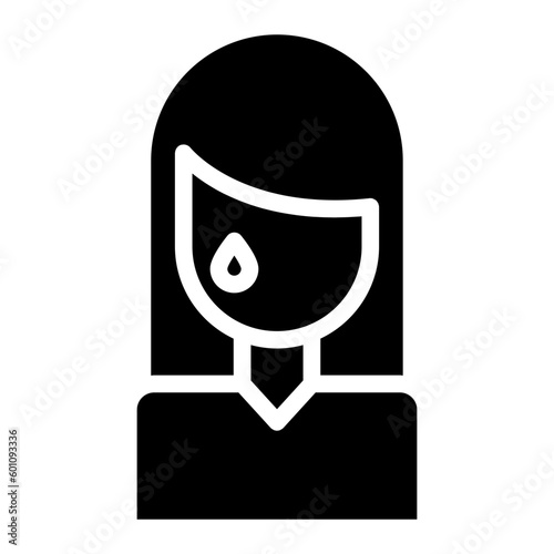 crying woman glyph 