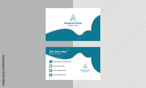 Professional medical style business card . Medical healthcare or hospital and business card template.