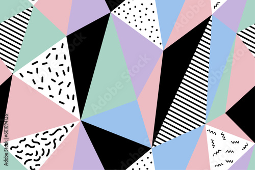 Premium Vector | Colorful memphis style nostalgic background or retro 80s 90s seamless pattern