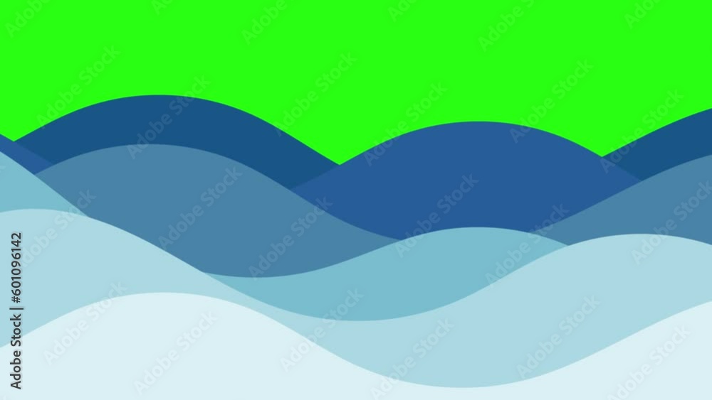 Sea waves animation Simple and beautiful water wave effect 2d motion design. cartoon waves video Green Screen. Sea waves animation Simple and beautiful water wave effect 2d motion design. cartoon waves video Green Screen.