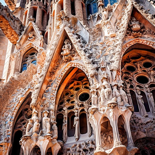 Close-up shot of Sagrada Familia photo