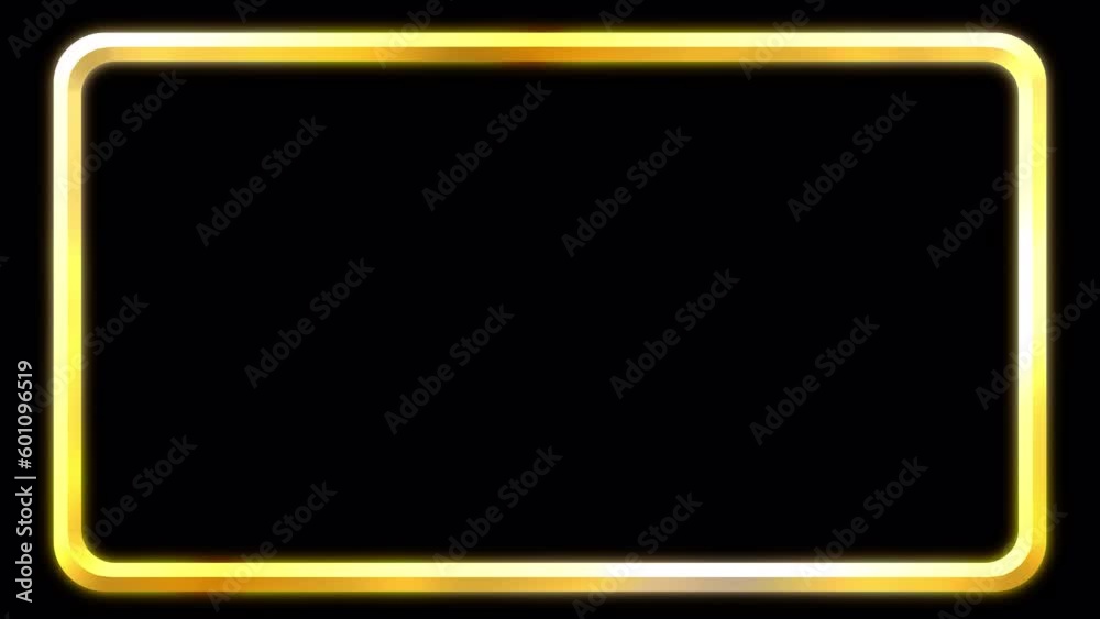 Elegant gold frame animation on transparent background loop. With alpha channel. Light sweeps with golden glow and glimmering. Rounded rectangle frame in 16:9 aspect ratio.. Elegant gold frame animation on transparent background loop. With alpha channel. Light sweeps with golden glow and glimmering. Rounded rectangle frame in 16:9 aspect ratio..