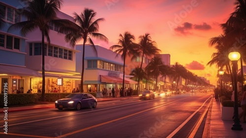Sunset on South Beach Miami