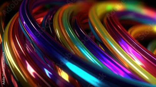 Colorful 3D wires abstract background