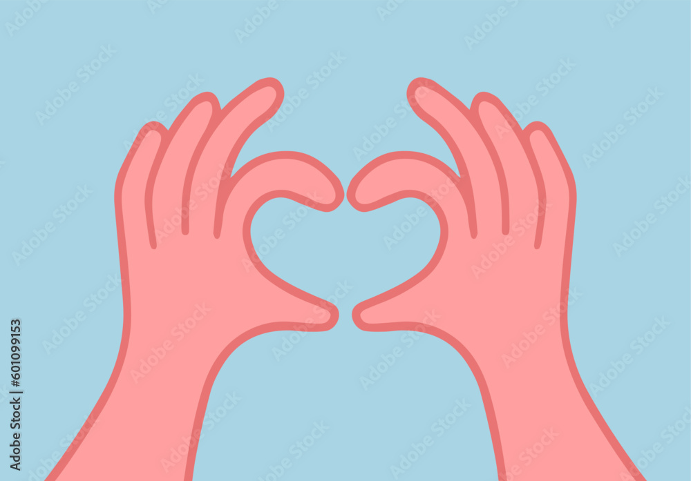 Obraz premium Hands making or formatting a heart symbol icon. I love you heart sign. Valentine day, message of love hand gesture, shapes heart with both hands.