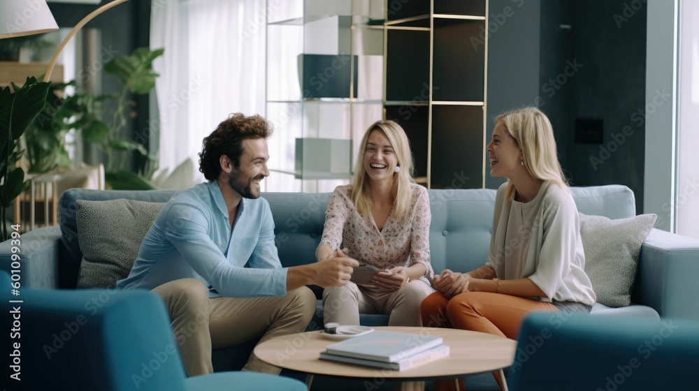 Fototapeta premium Meeting with interior designer at home