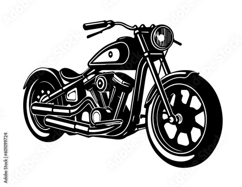 harley motorcycle isolated on white background