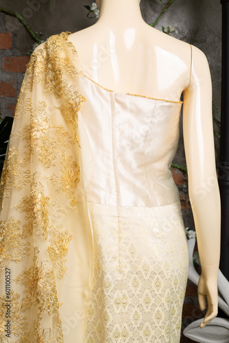 Thai Wedding dress vintage style,Bride Thai dress
