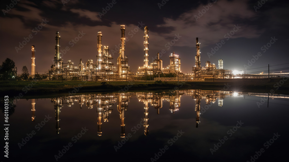 Oil and gas industry project The refinery, industrial Estate, Generative AI