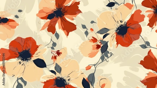 Flowers on a cream colored background