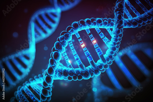 DNA structure of Human cell biology DNA strands molecular structure ,Science background ,3D illustration