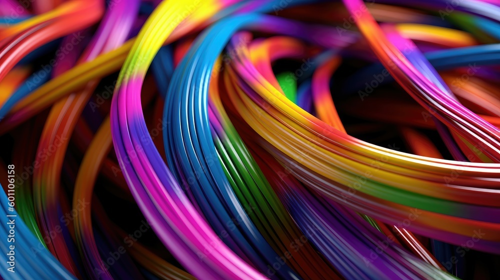 3D abstract colorful wires wallpaper