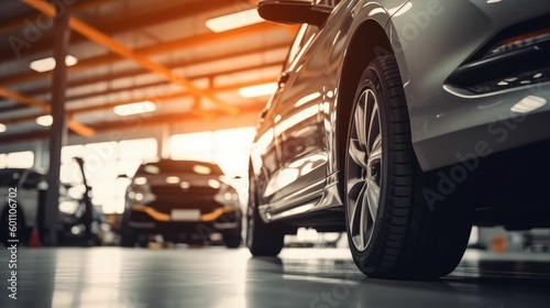 Wallpaper Mural Car in automobile repair service center with soft focus Torontodigital.ca