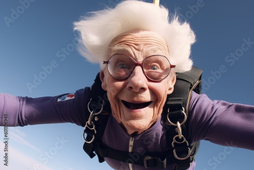 Grandma skydiving - Generative AI