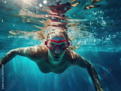 Female Swimmer at the Pool -ai generated