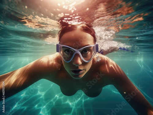 Female Swimmer at the Pool -ai generated © dasom