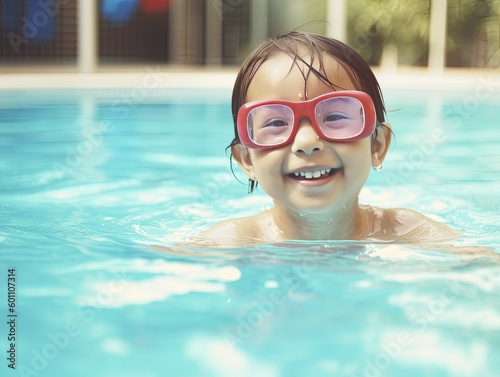 Happy Child in the Swimming Pool -ai generated