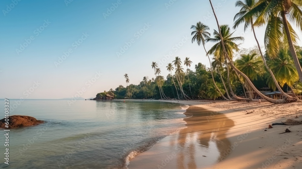 Tropical beach with palm trees in Koh Chang, Thailand Tropical beach with palm trees in Koh Chang, Thailand