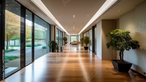 Modern home interior corridor showcase