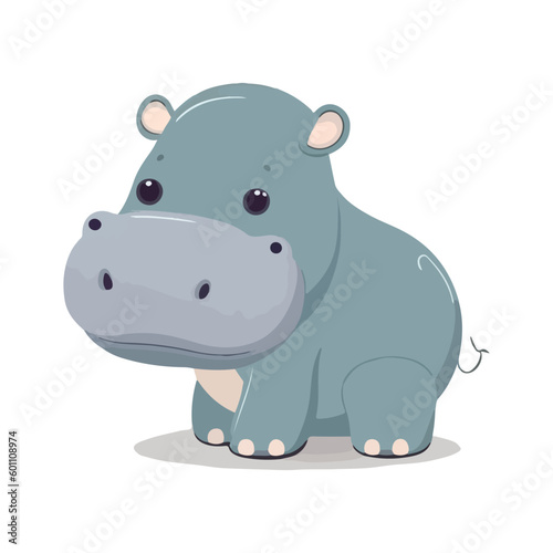 vector cute Hippopotamus cartoon style