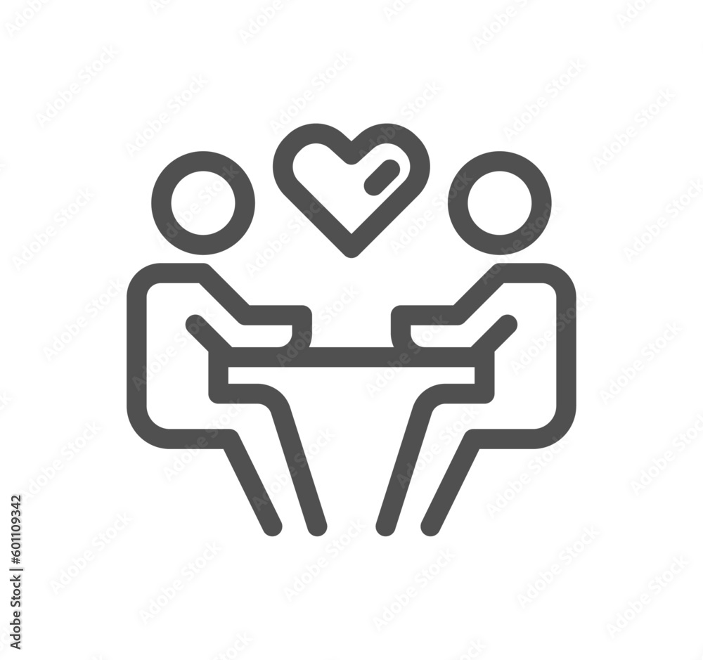 Friendship and love related icon outline and linear vector. Friendship and love related icon outline and linear vector.