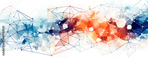 bstract pattern with colorful polygons and geometric shapes, modern geometric background. Generative Ai.