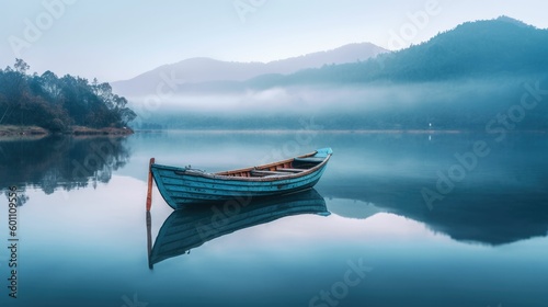 Lonely boat at lake © Oliver