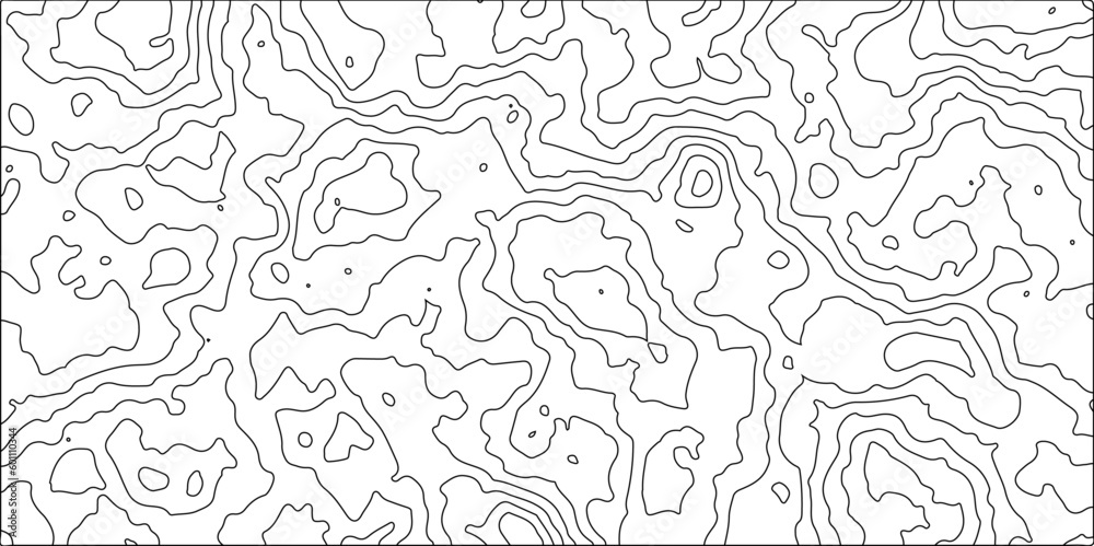 Topographic Map in Contour Line Light topographic topo contour map and Ocean topographic line map with curvy wave isolines vector