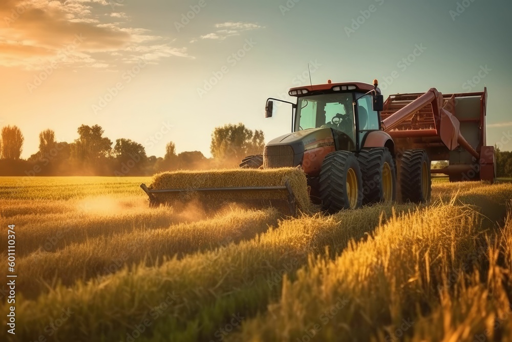 Fototapeta premium Agricultural farms and farmland during an agricultural process