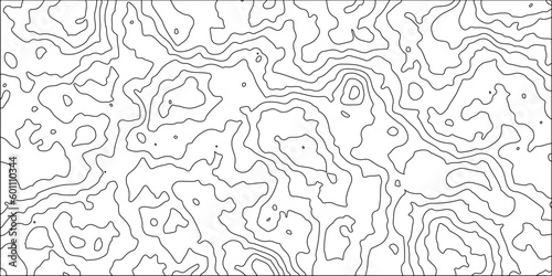 Topographic Map in Contour Line Light topographic topo contour map and Ocean topographic line map with curvy wave isolines vector