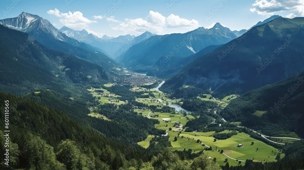Fototapeta premium Aerial Majesty: The Breathtaking German Alps. Generative AI
