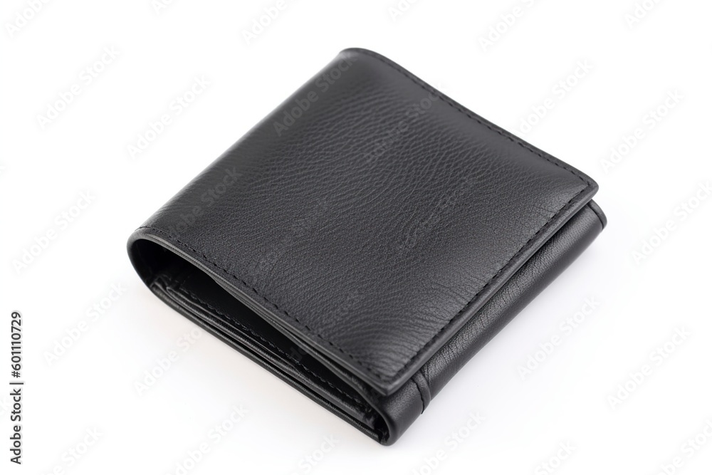 illustration, black leather wallet, ai generative illustration, black leather wallet, ai generative