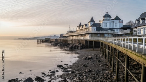View of Penarth waterfront with Penarth Pier in the background