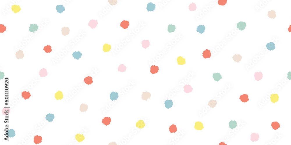 Colourful polka dot seamless pattern. Vector illustration for background, card, invitation, banner, social media post, poster, mobile apps, advertising.	
