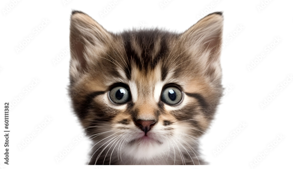 Cat isolated on transparent background cutout image