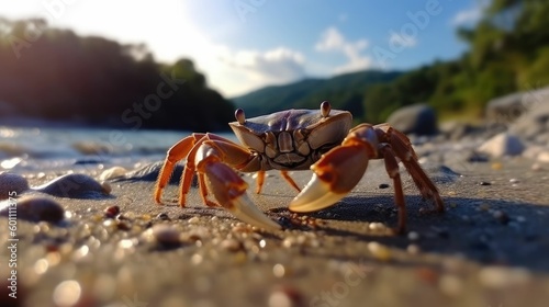 Crab walking on the seashore © Oliver