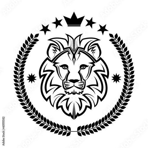 lion king vintage logo line art