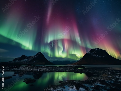 Celestial Ballet of Auroras and Stars