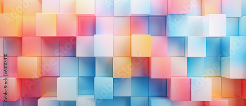 generative ai illustration of a background with 3d boxes in pastel colors