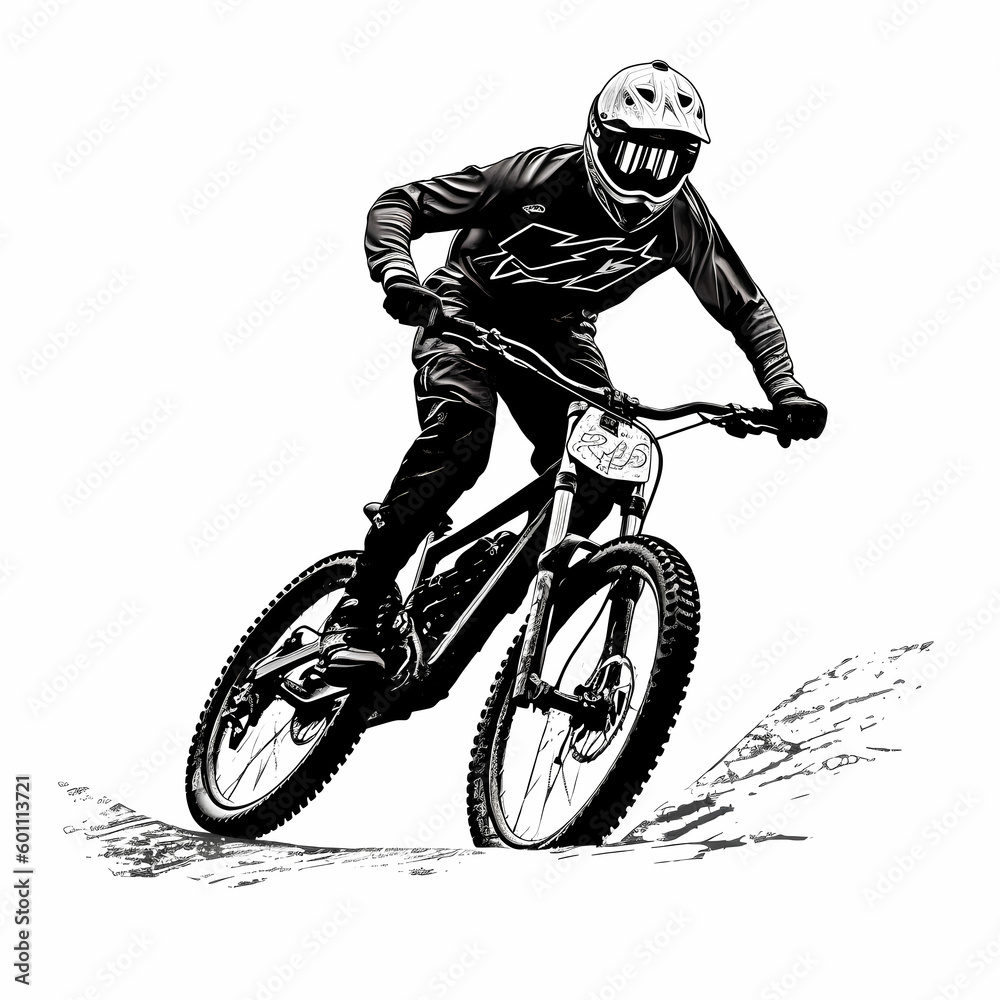 Obraz premium Mountain Biker Design. Generative AI